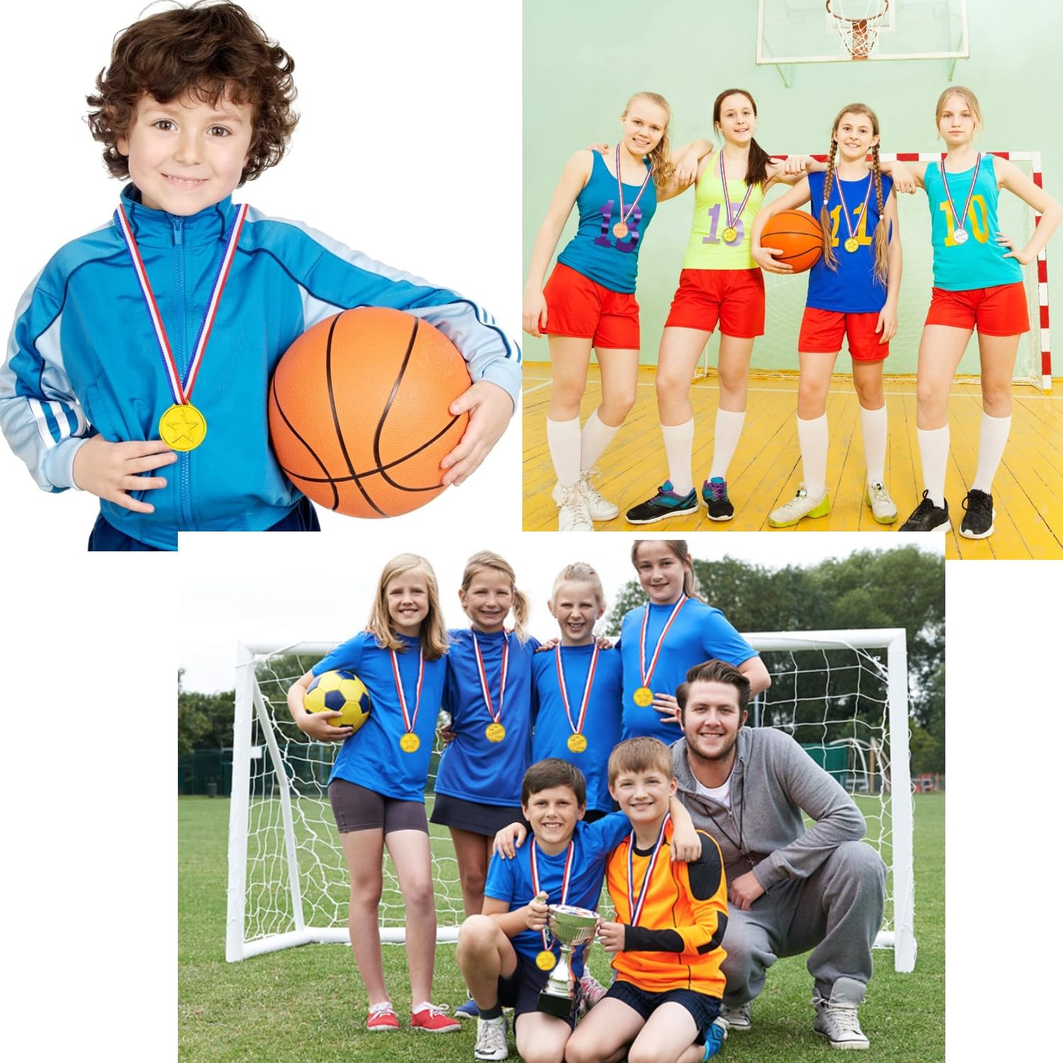 JZK 30x Vincitore dell'oro di plastica medaglie Oro Argento Bronzo premi con Nastri per Festa Compleanno Bambini regalino ricordo medaglia Vincitore per Bambini Sport