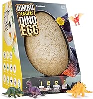 Vista 1 de Dan&Darci Jumbo Dino Easter Egg - Unearth 12 Unique Large Surprise Dinosaurs in One Giant Filled Egg -Easter Gifts for Kids - Discover Dinosaur