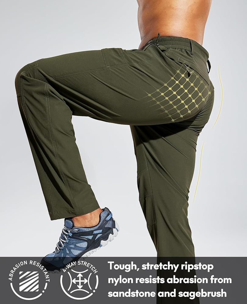 Haimont Men's Hiking Pants with 6 Zip Pockets Nylon Quick