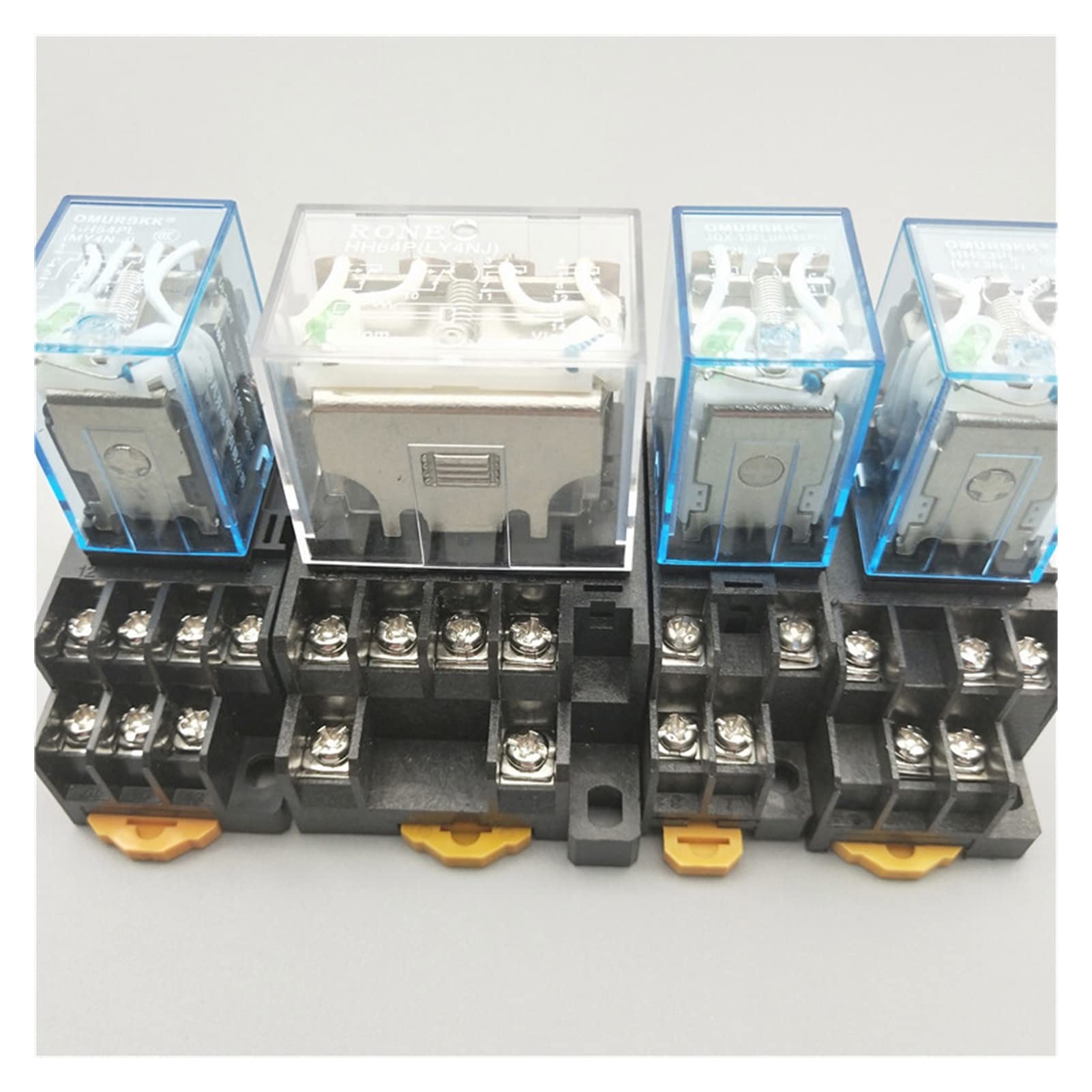 Relé electromecánico LY4NJ de 14 pines con bobina robusta y base modular