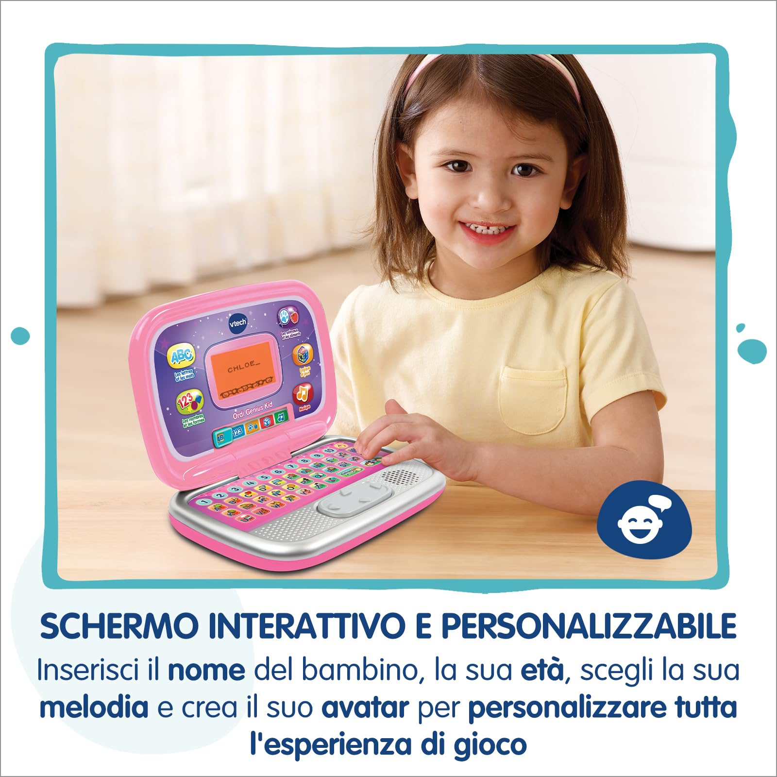 VTech Bit Smart Computer Nero, Computer Interattivo per Bambini, Computer con Mouse ed Effetti Luminosi, Comoda Maniglia, Gioco Bambino con Animali e Forme, Lingua Italiana, Batterie Incluse, 3-7 Anni