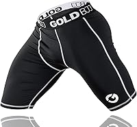 Vista 1 de Gold BJJ Pantalones cortos de compresión Jiu Jitsu - Capa base para agarre Gi y No-Gi - Short de artes marciales