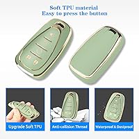 Vista 4 de QBUC Funda para llavero Chevy con llavero protector de TPU adecuado para Chevrolet Equinox Malibu Traverse Blazer Camaro Impala Cruze Volt Bolt Verde