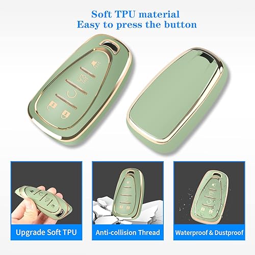 Miniatura 4 de QBUC Funda para llavero Chevy con llavero protector de TPU adecuado para Chevrolet Equinox Malibu Traverse Blazer Camaro Impala Cruze Volt Bolt