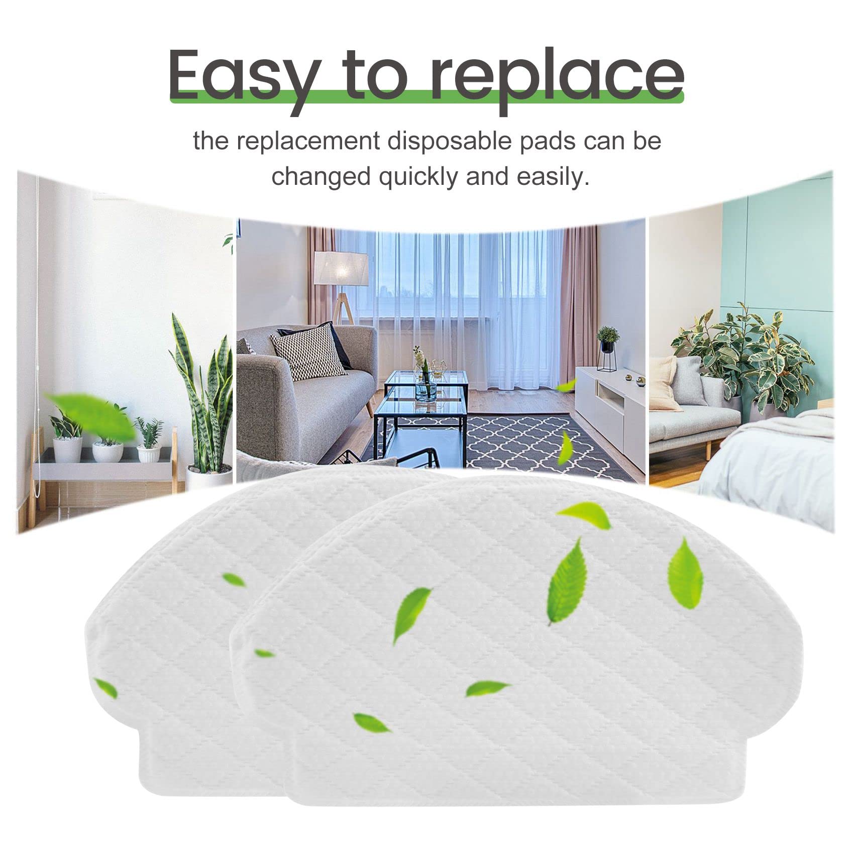 Jkjhbhged 50 Pack Disposable Mopping Pads Compatible for OZMO N7 / T5 / OZMO 920 / OZMO 950 Robot Vacuum Cleaner