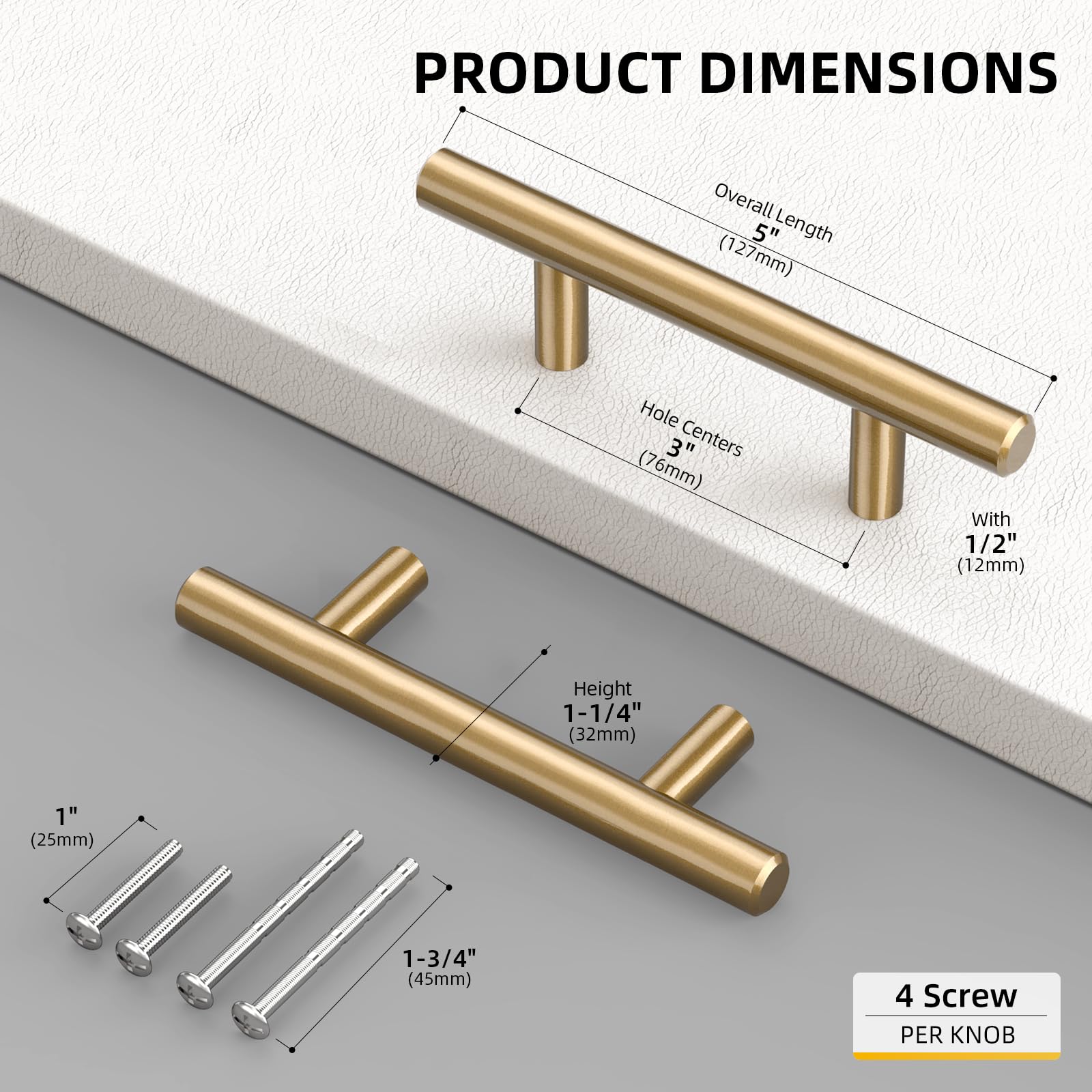 Goldenwarm Champagne Bronze Cabinet Pulls - 25 Pack -2