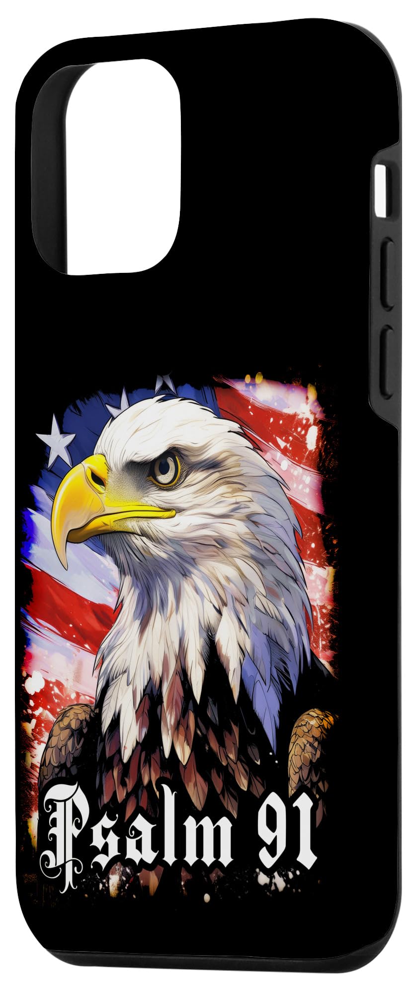 iPhone 12 mini Psalms 91 Bible Verse Protection & Blessing Eagle Flag USA Case - Image 2