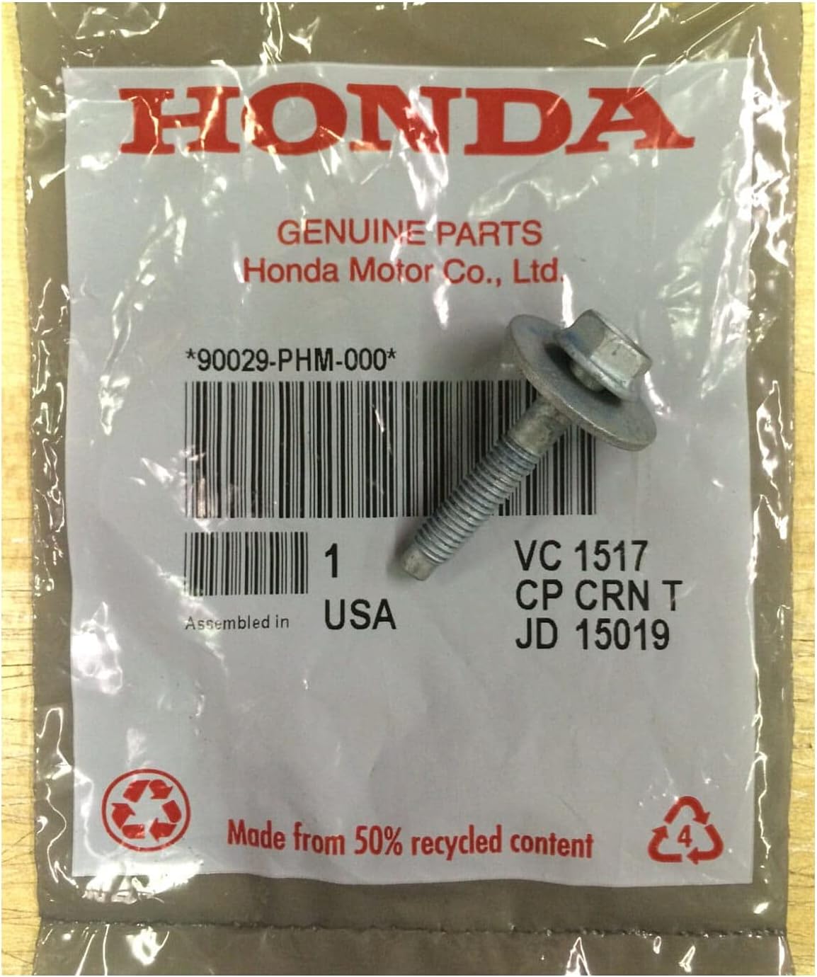 Genuine OEM Engine Air Filter Box Base Bolt 6x35 90029-PHM-000 Resonator 90029-PHM-000 / 90029PHM000