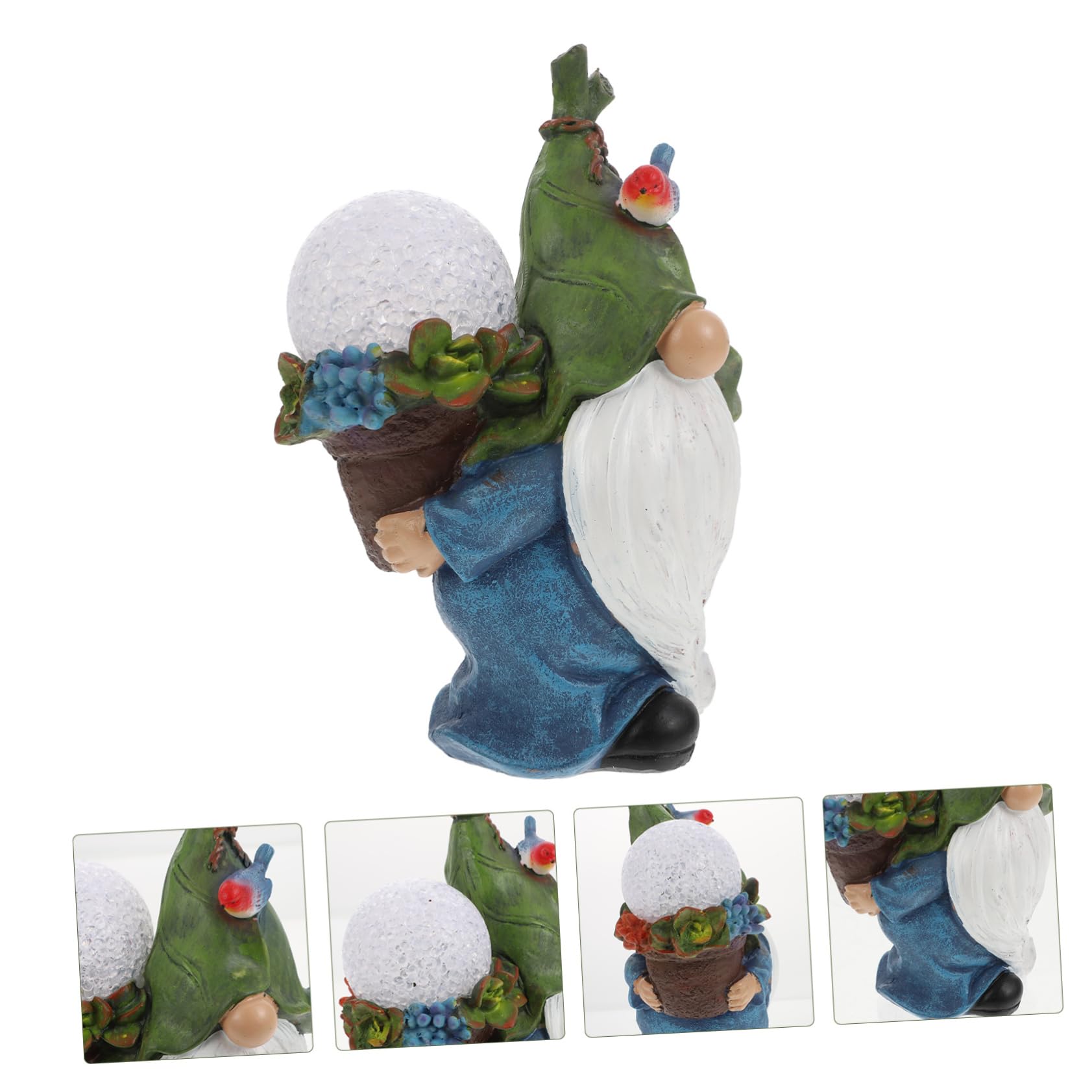 BESPORTBLE Statue de GNOME Solaire Rouge en Résine pour Jardin Extérieur