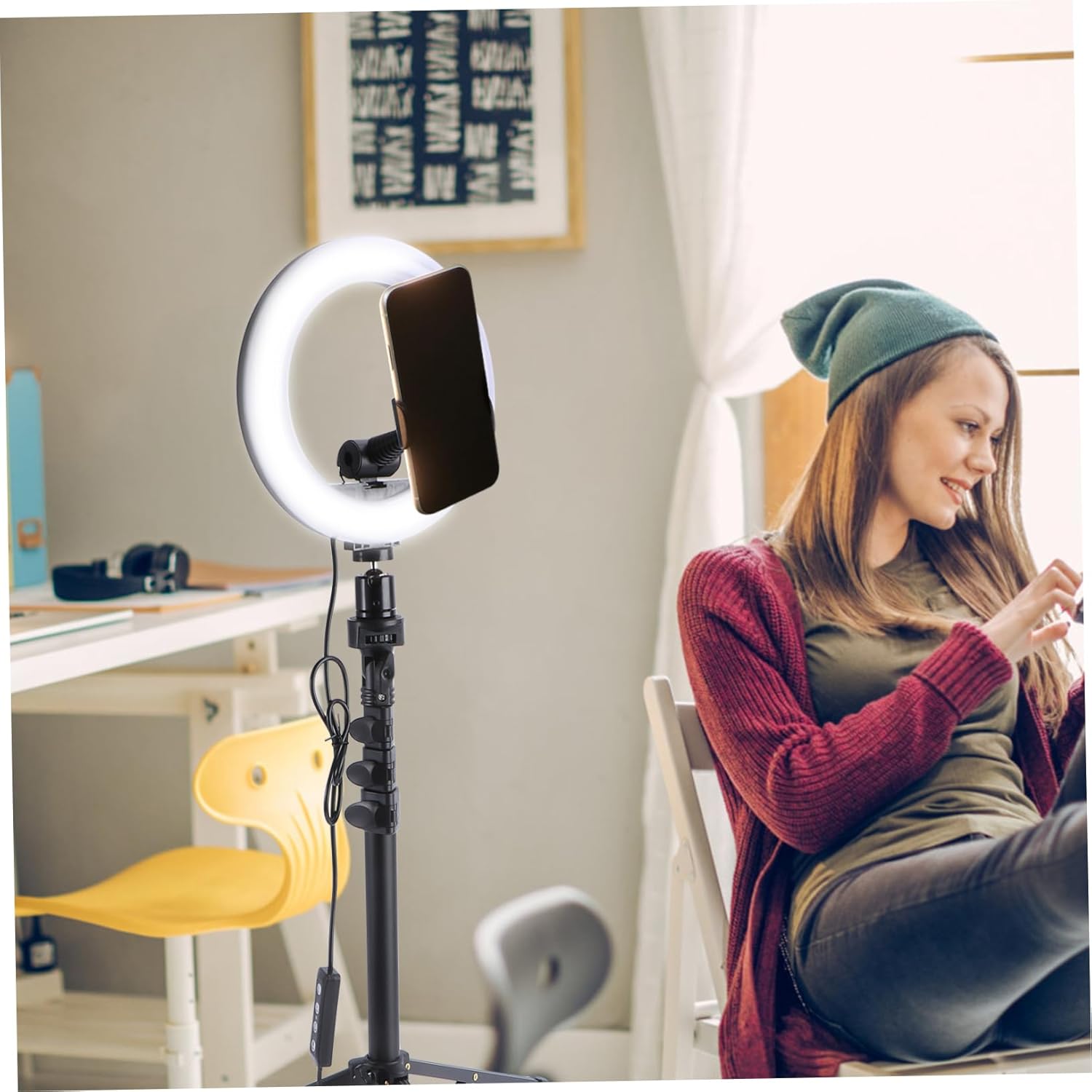 POPETPOP 1set Led Light Kit Brightness and Modes for Live Streaming Makeup and Photography Includes Tripod Stand and Accessories