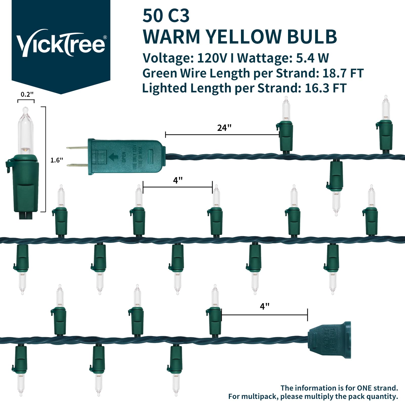 Guirnalda de luces para interiores, 50 mini LED de color blanco cálido, 5,7 m, alambre verde, luces de hadas de Navidad para dormitorio, fiesta, boda (50 unidades)