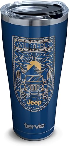 Tervis Vaso aislado de triple pared Jeep de viaje mantiene las bebidas frías y calientes, 30 onzas, acero inoxidable, salvaje y libre