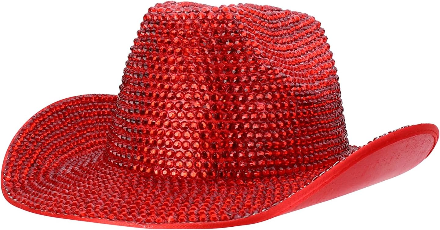 Trendy Apparel Shop Rhinestone Studded Bling Western Cowboy Cowgirl Hat