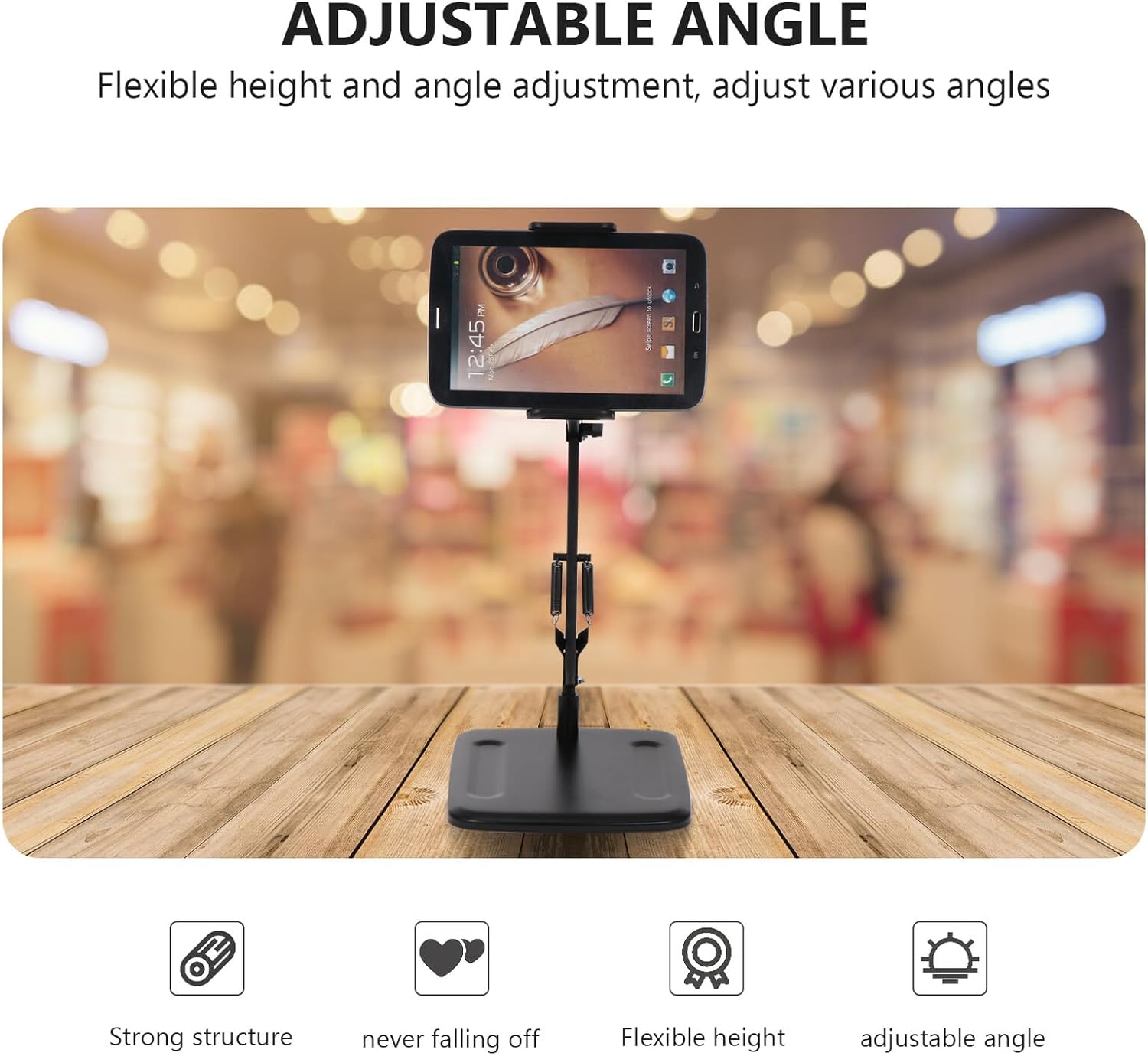 Multipurpose Desktop Cellphone and Tablet Stand Black, Portable Smartphone Holder for Live Streaming and Photography, Adjustable Floor Suspension Arm for Content CreatorsNO.4315