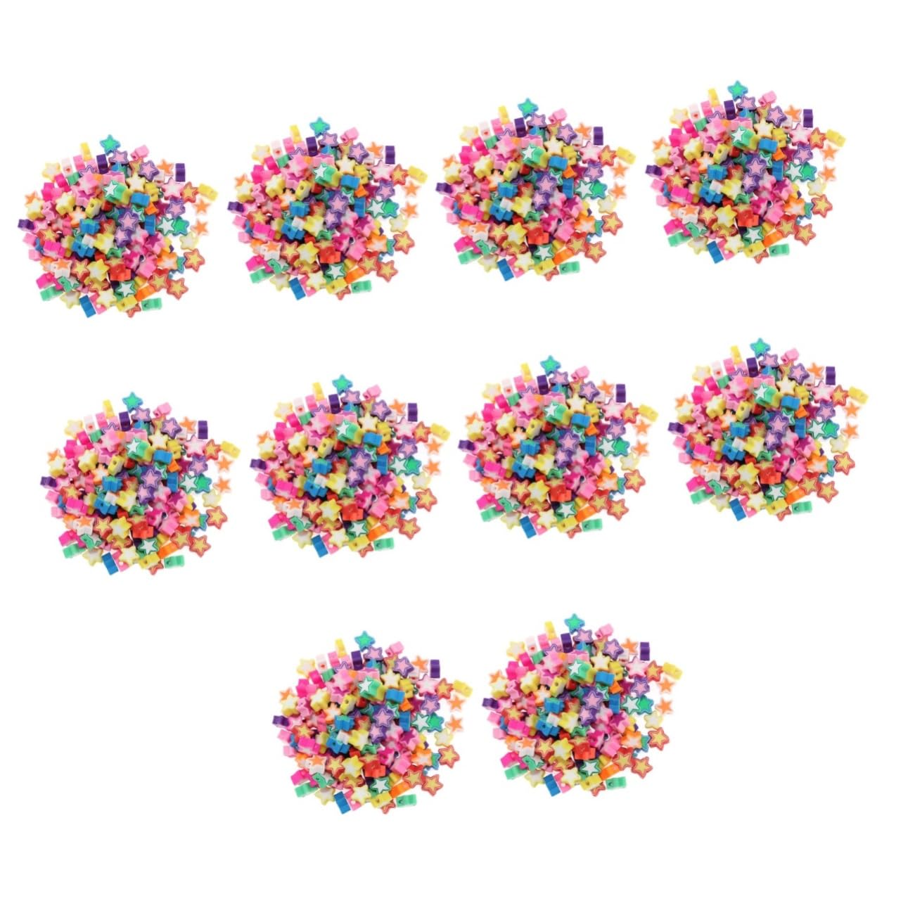 jojofuny 5 Set Perline Argilla Polimerica Colorate Per Braccialetti Da Ciondoli Forma Stella Per Gioielli Fai Da Te Materiale Resistente E Duraturo Per Creare Braccialetti 200 Pezzi*5