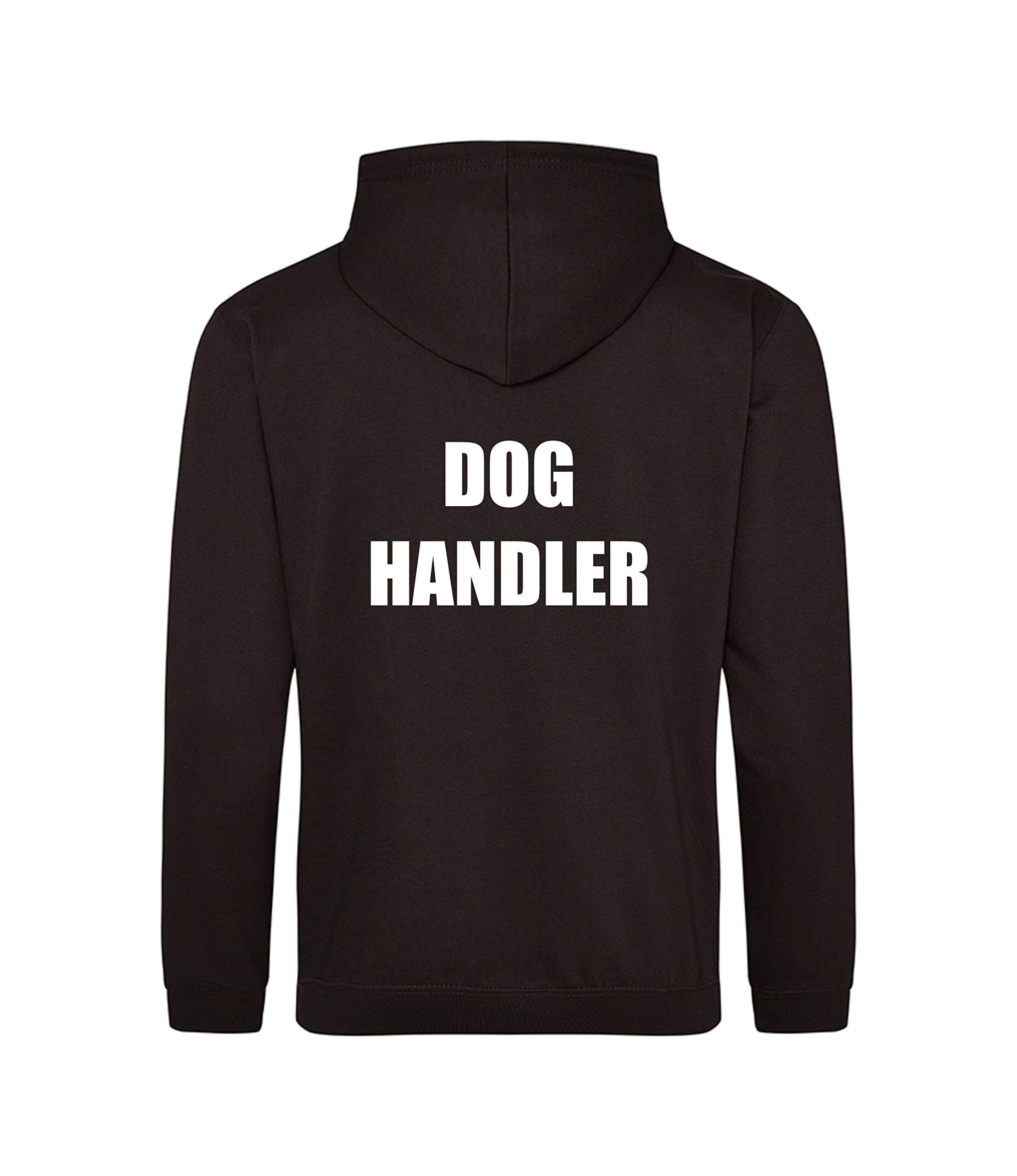 Brook Hi Vis Uk Unisex Black Dog Handler Printed Hoodie, Security Officer, Security Guard Bouncer, Doorman, Events, Xxlarge