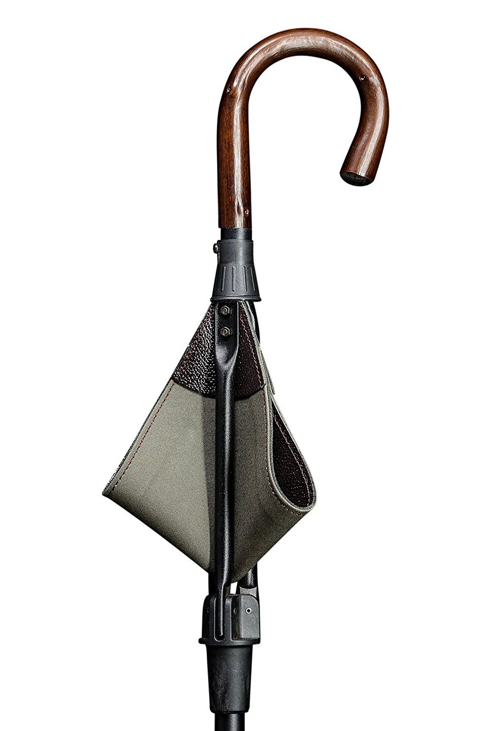 Leichtmetall-Sitzstock Jagdsitzstock PIRSCH mit echtem robustem Ledersitz und Griff aus Edelkastanie