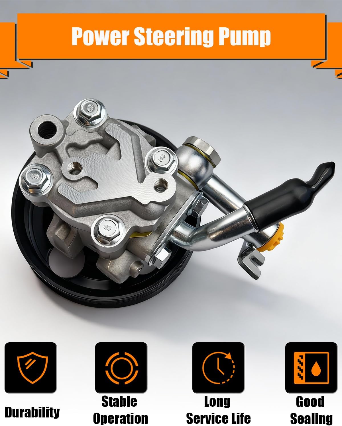 96-05451 Power Steering Pump with Pulley V6 4.0L Fits for Nissan Frontier 2005-2019, Pathfinder 2005-2012, Xterra 2005-2015, Power Assit Pump for Suzuki Equator 2009-2012 Replace OE# ‎491109CA0A