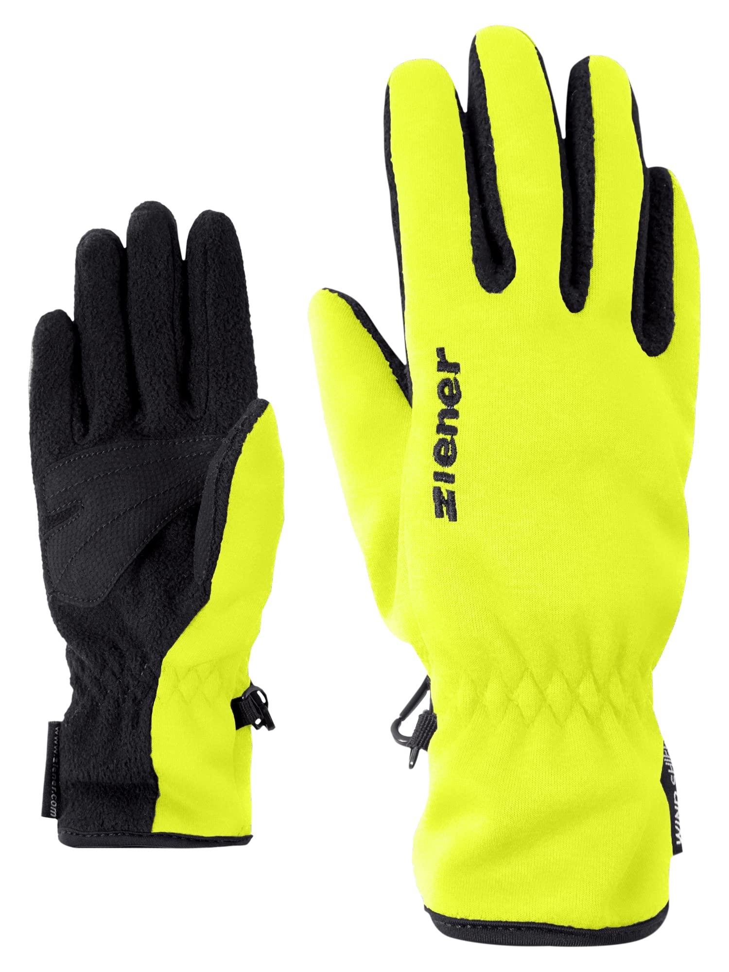 Ziener Limport Guanti Softshell Junior - Antivento, Traspiranti E Impermeabili - Colore Giallo Veleno - Per Bambini E Ragazzi (Taglia 6,5)