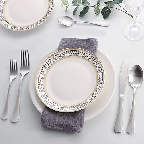 Miniatura 6 de LIANYU Juego de cubiertos de 30 piezas para 6, incluye cuchara tenedor y cuchillo, utensilios de cocina de lujo para fiesta de restaurante en casa,