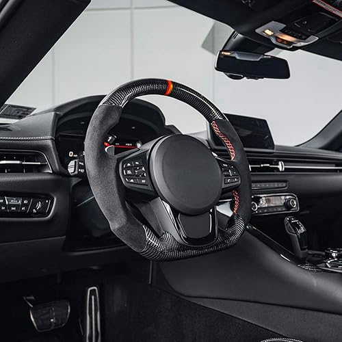 Miniatura 4 de Volante, fibra de carbono automotriz Racing Nappa Perfo ed cuero apto para GR Supra A90 2020+