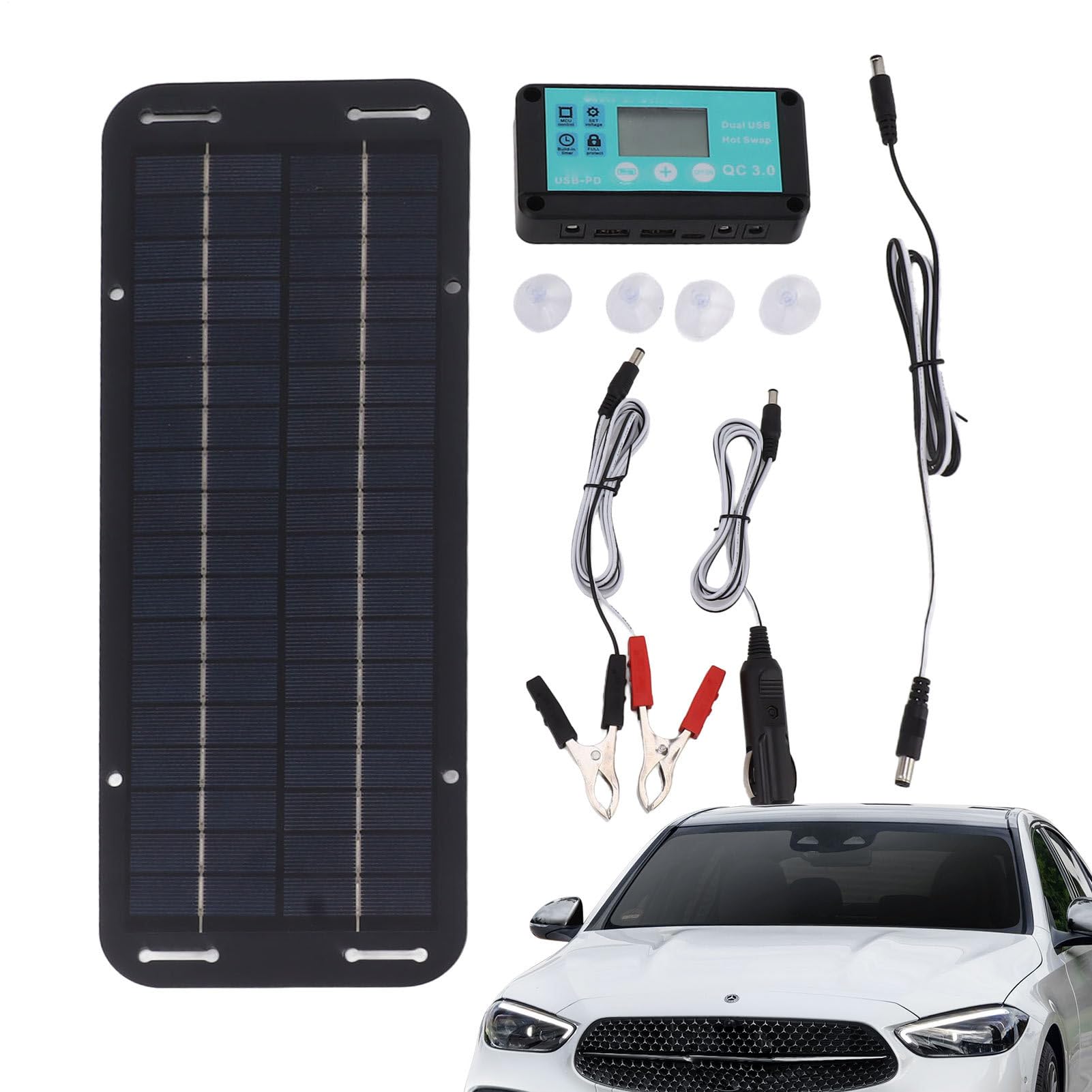 Caricabatteria per auto a pannello solare - Mantenitore di energia | compatta, fonte di veicolo portatile | Efficiente funzione di progettazione di conversione della luce solare, prodotto modulo