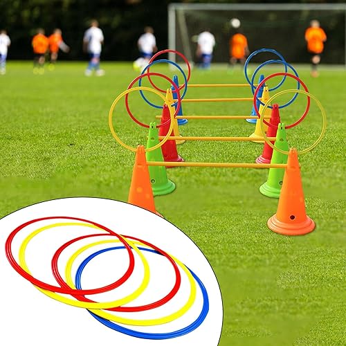 Miniatura 2 de Anillos de entrenamiento de agilidad, resistentes, prácticos, multiusos, portátil, gimnasio en casa para atleta, niños, entrenador de fútbol,