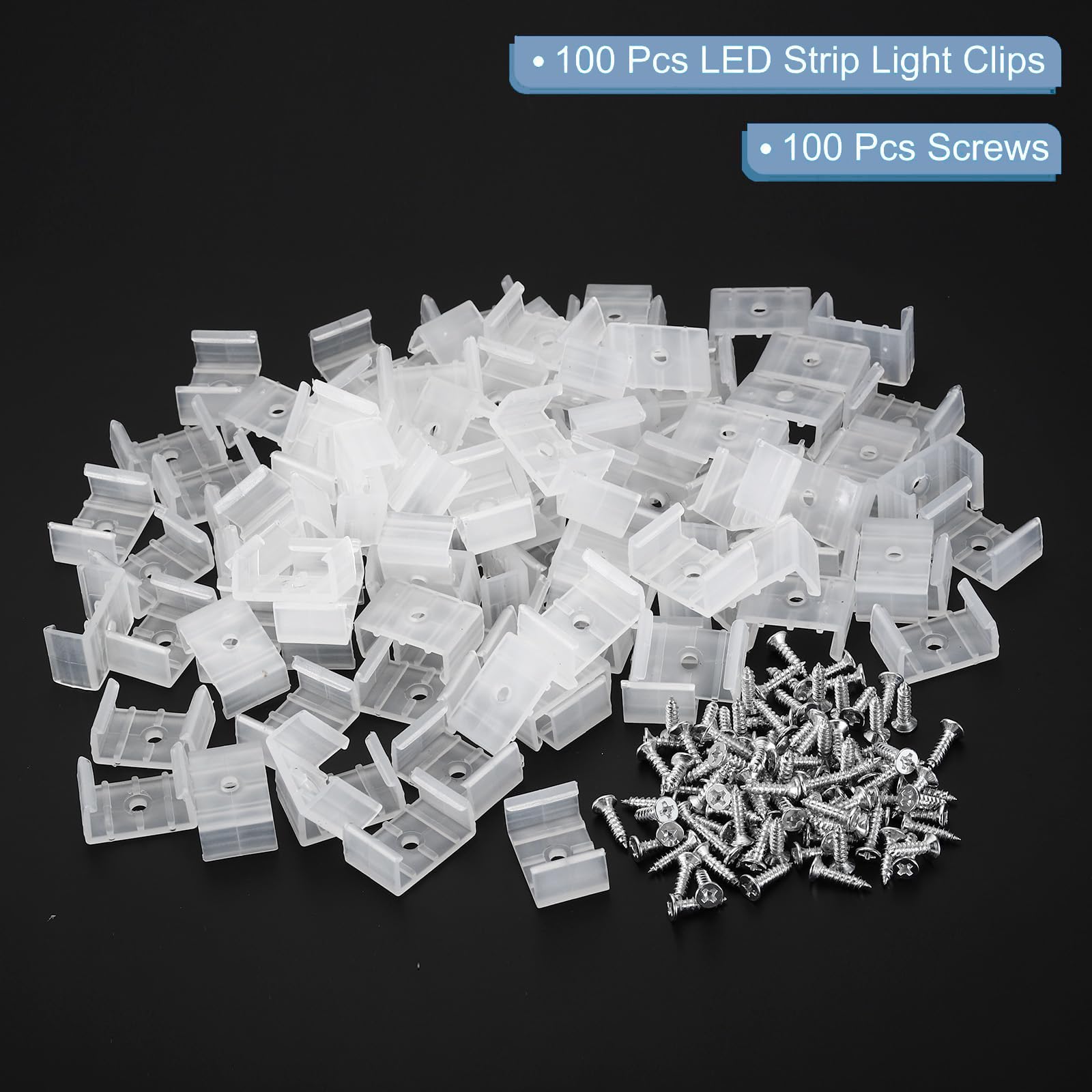 TOP-VIGOR 40Pcs LED Strip Light Clips, Waterproof Mounting Bracket Fixing Clips Plastic Clamp Holders with Screws - Image 3