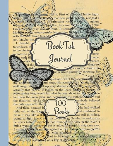 BookTok Journal 100 Books: Booktok Journal 100 books paperback - A Big and Beautiful Vintage Butterflies Journal to Track and Record your #BookTok Reading
