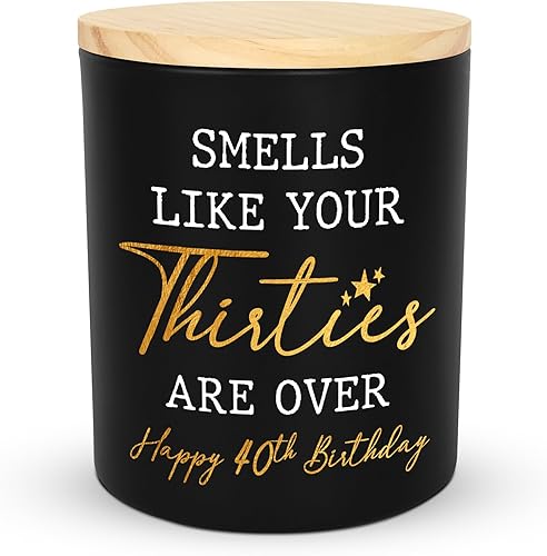 40th Birthday Gifts Men Women - Forty Vanilla Lavender Candle 10oz - 1986 40th Birthday Decorations for Men Women - 40th Birthday Gifts For Girlfriend