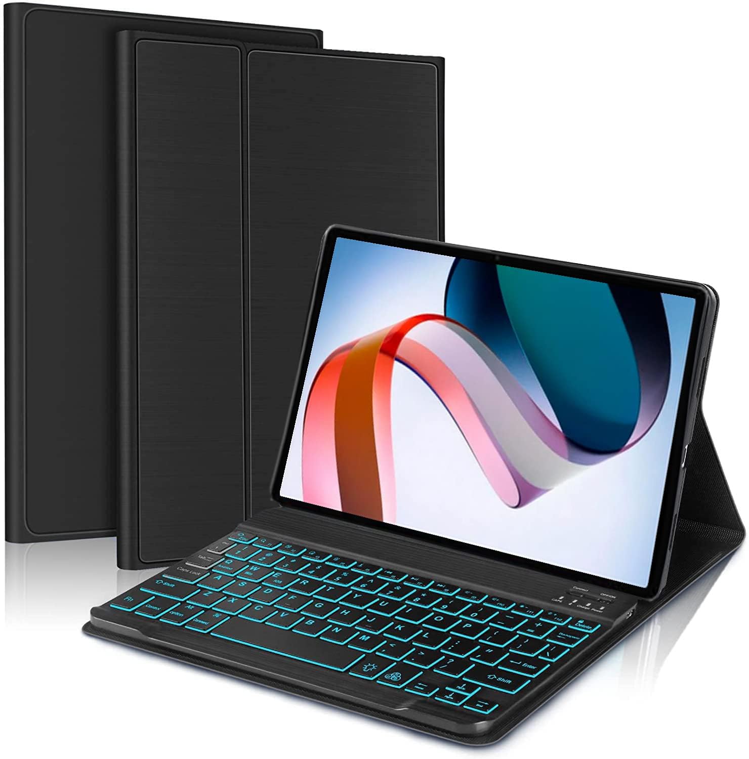 Generic Keyboard Case for Xiaomi Redmi Pad Pro 12.1Inch 2024 with Detachable Wireless Keyboard, Pen Holder, Protective Cover, Black Without Mouse Pad