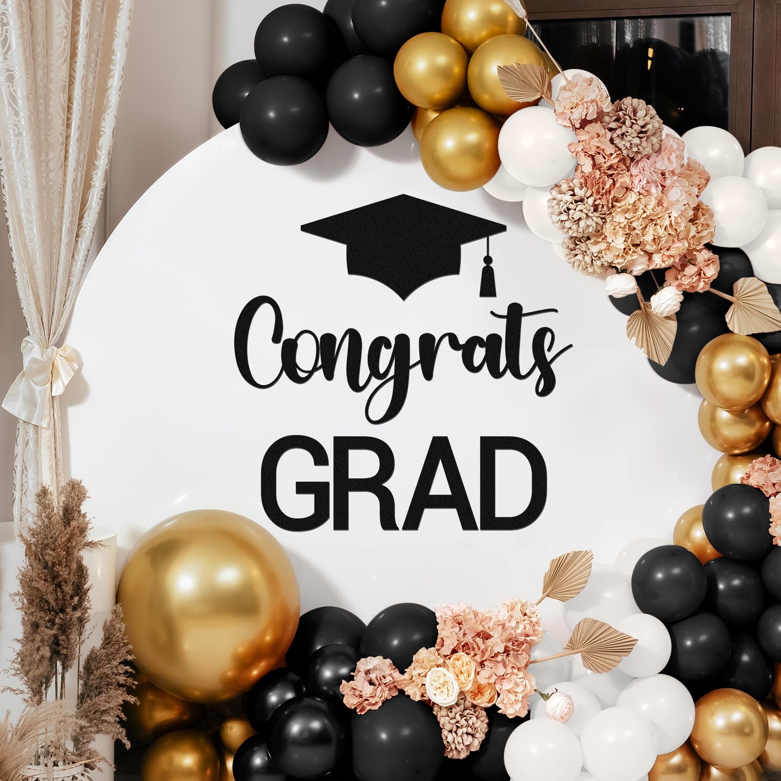 Epakh 2026 Graduation Party Decal Sign for Backdrop Letters Peel and Stick Graduation Sticker for Balloon Arch Decorations Party Sign Wall Decor(Black)