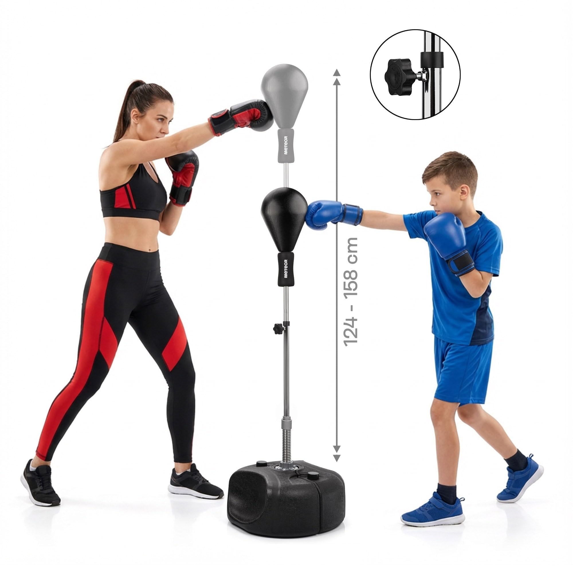 meteor Punchingball stehend hoehenverstellbar 124-158 cm Kinder Jugendliche