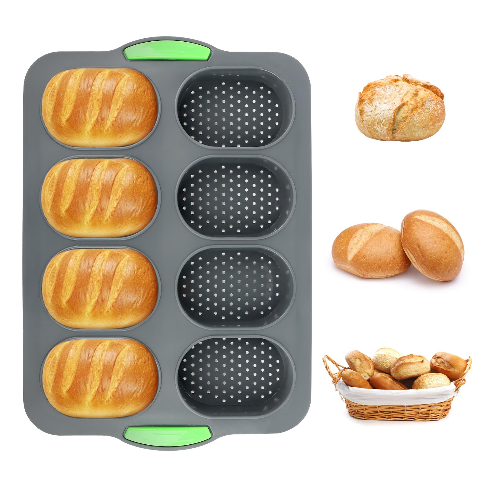 Stampo per Pane in Silicone, Stampo per Baguette in Silicone Stampo per Pane, Teglia da Forno per Baguette Teglia per Pasticceria