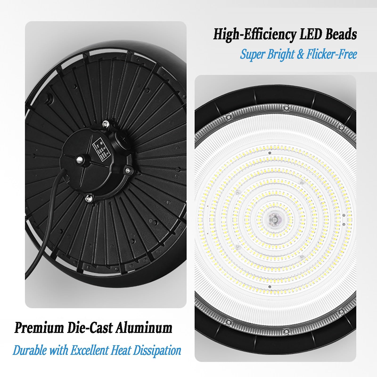 200W UFO LED High Bay Light with 3 CCT 8 Pack High Efficacy 150 LM W AC100-277V Factory — view 6