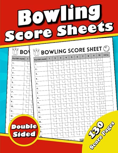 Bowling Score Sheets: Large Bowling Game Card Score Sheets! Organized Double-sided Print, Bowling personal Score Keeping Journal Notebook, 130 Score ... 8.5 x 11 Log Book For recording your games