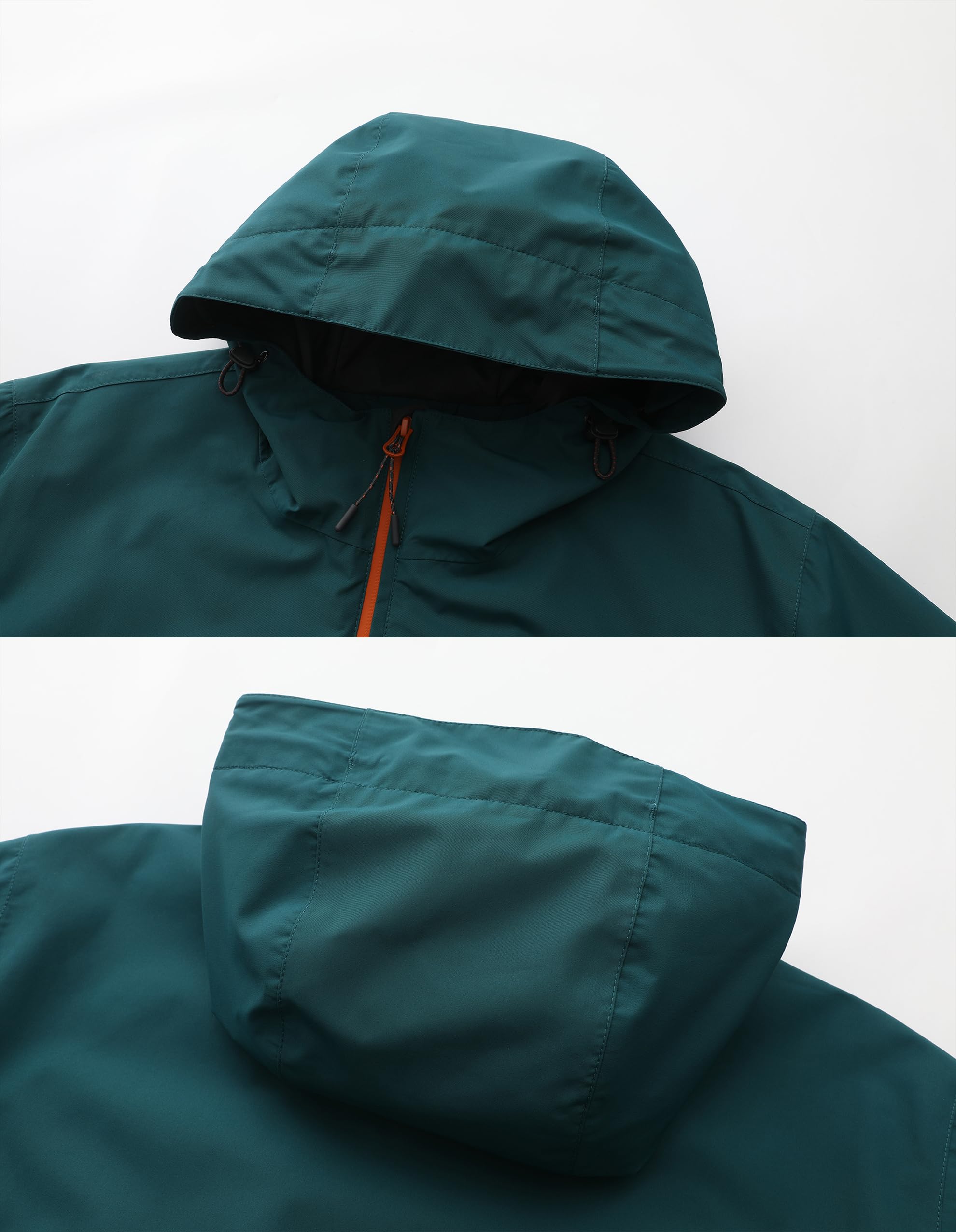 NORDIC OUTLAND Chaqueta impermeable ligera con capucha para hombre, transpirable, para senderismo de montaña al aire libre