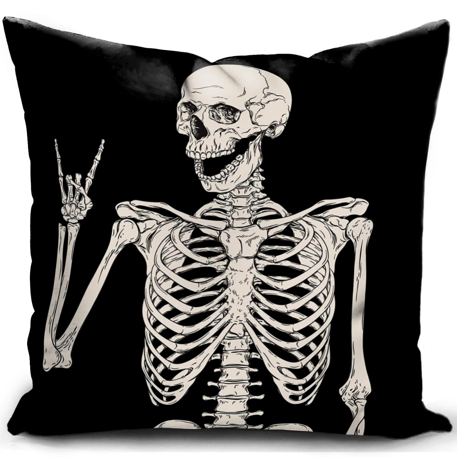 HUASHUZI Cushion Cover Skull Gifts Grunge Room Decor Gothic Home Quirky y2k Decorations Throw Pillow Case Skull Bedding Bedroom Livingroom Couch Sofa 18"x18"(45x45cm)