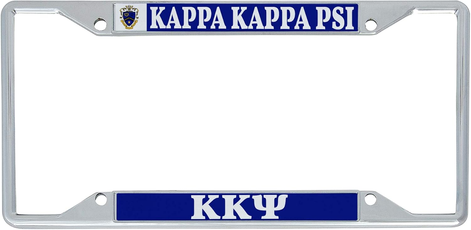 Desert Cactus Kappa Kappa Psi Car Accessories KKPsi Fraternity Metal License Plate Frame and Tag Holder for Front or Rear of Car (Crest LP Frame)