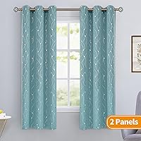 Vista 331 de BGment Room Darkening Curtains 95 Inches Long, Grommet Thermal Insulated Blackout Curtains with Wave Line and Dots Printed for Bedroom, 2 Panels