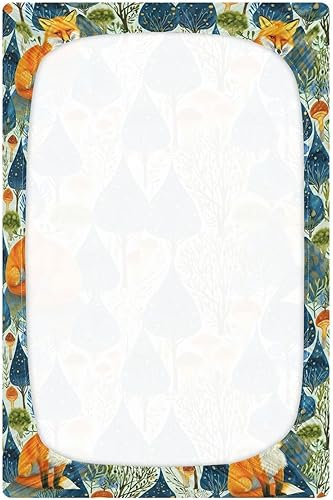 Miniatura 3 de Kigai Fitted Crib Sheet for Boys Girls,Mushroom Fox Jersey Knit Baby Sheet for Standard Crib and Toddler Bed Mattresses, Cozy Soft Breathable, 28 x