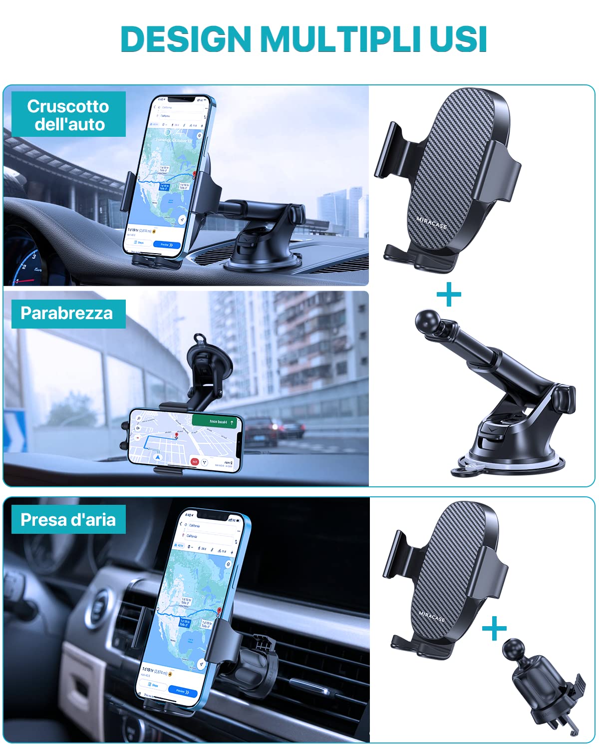 Miracase [Ultra-Stable et Forte Aspiration] Support de téléphone Auto de Tableau de Bord,