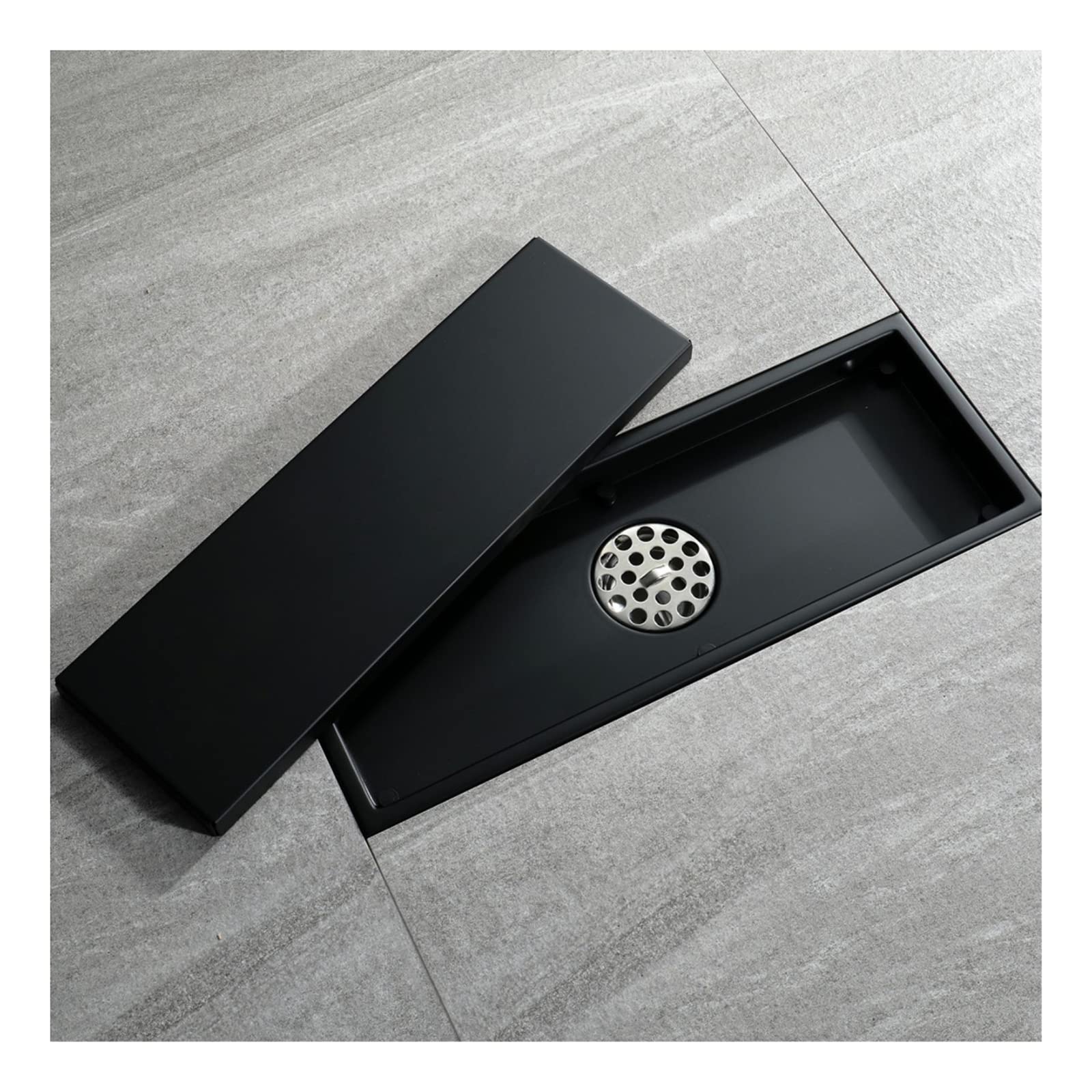 Drain de douche linéaire à haut débit avec filtre anti-cheveux amovible