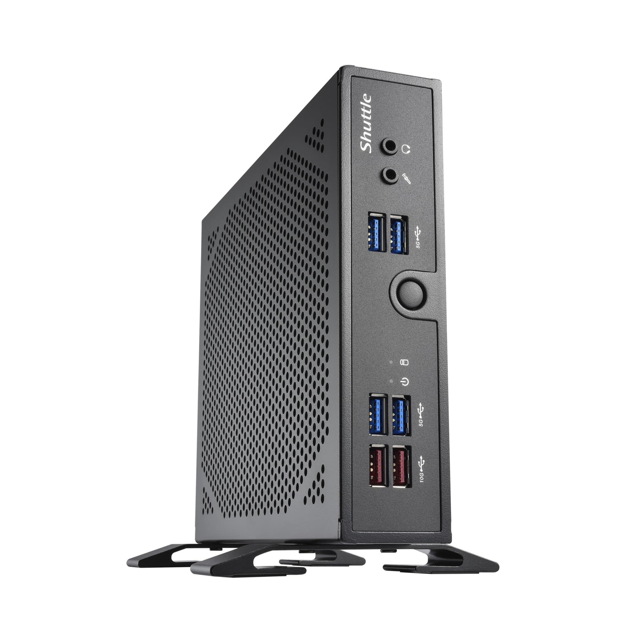 Shuttle XPC Slim Barebone DS50U, Intel Celeron 7305, 2X LAN (1x 2.5Gbit,1x 1Gbit), 1xCOM,1xHDMI,1xDP, 1x VGA, lüfterlos, 24/7 Dauerbetrieb