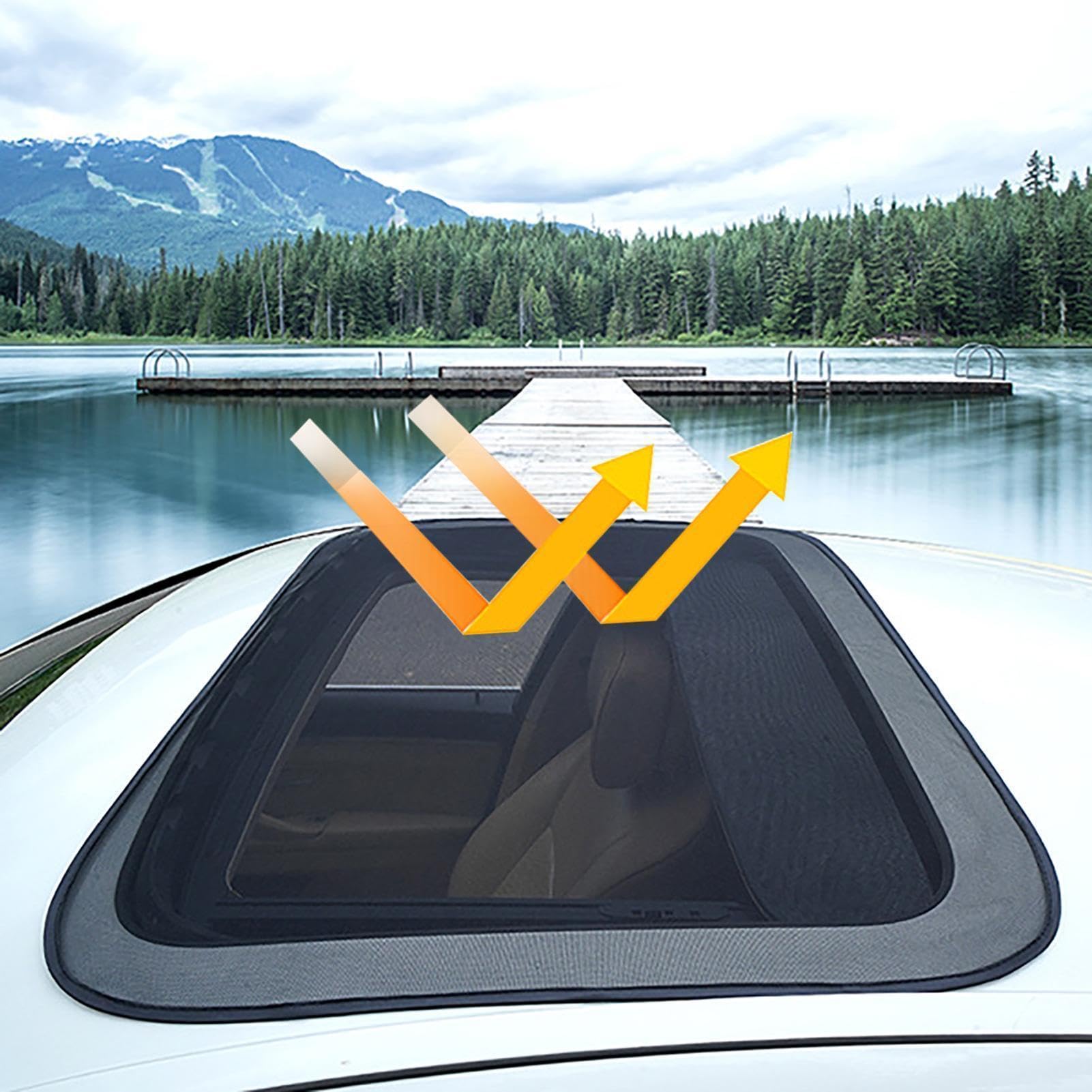 Magnetischer Auto Schiebedach Sonnenschutz - 105x70cm Oberlicht Abdeckung Netz, atmungsaktive Dachabdeckung | UV Schutz Sonnenblende für SUV Auto Dach Fenster Schiebedach Schutzabdeckung, magnetische