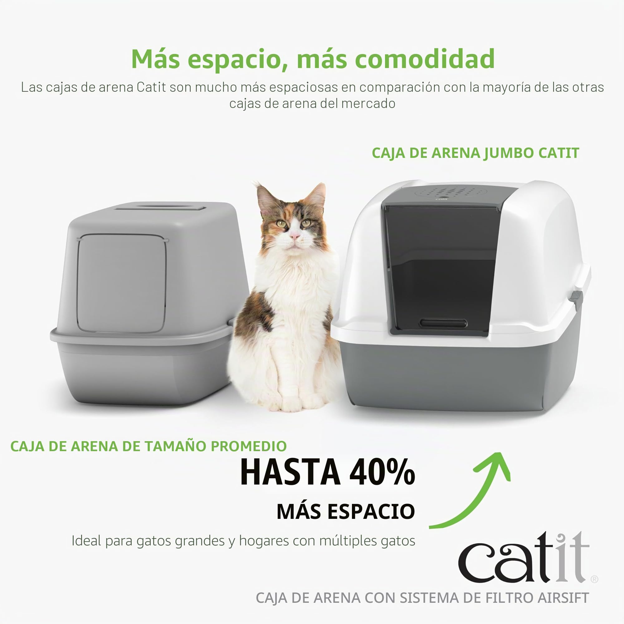 Catit Caja sanitaria 386841/92, con funda, blanca/gris, 54,5 x 41,5 x 46 cm (el producto puede variar)