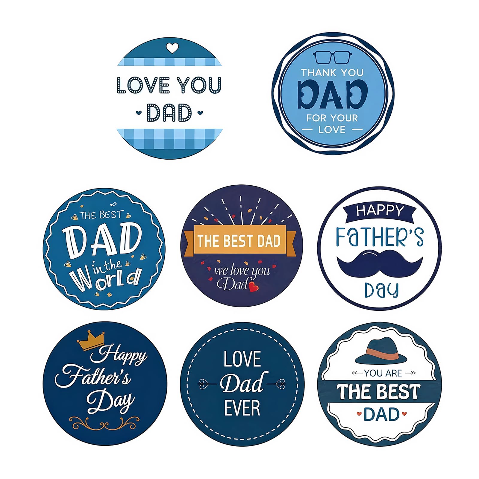 Yunvisty Gold Color 1000 Pcs Happy Father's Day Stickers Dad Stickers Labels, Best Dad Sticker, Gift Father's Day Tags Sticker For Gift Tags Wrap Labels For Party Favors Diy Scrapbook Envelope Seals Decorations