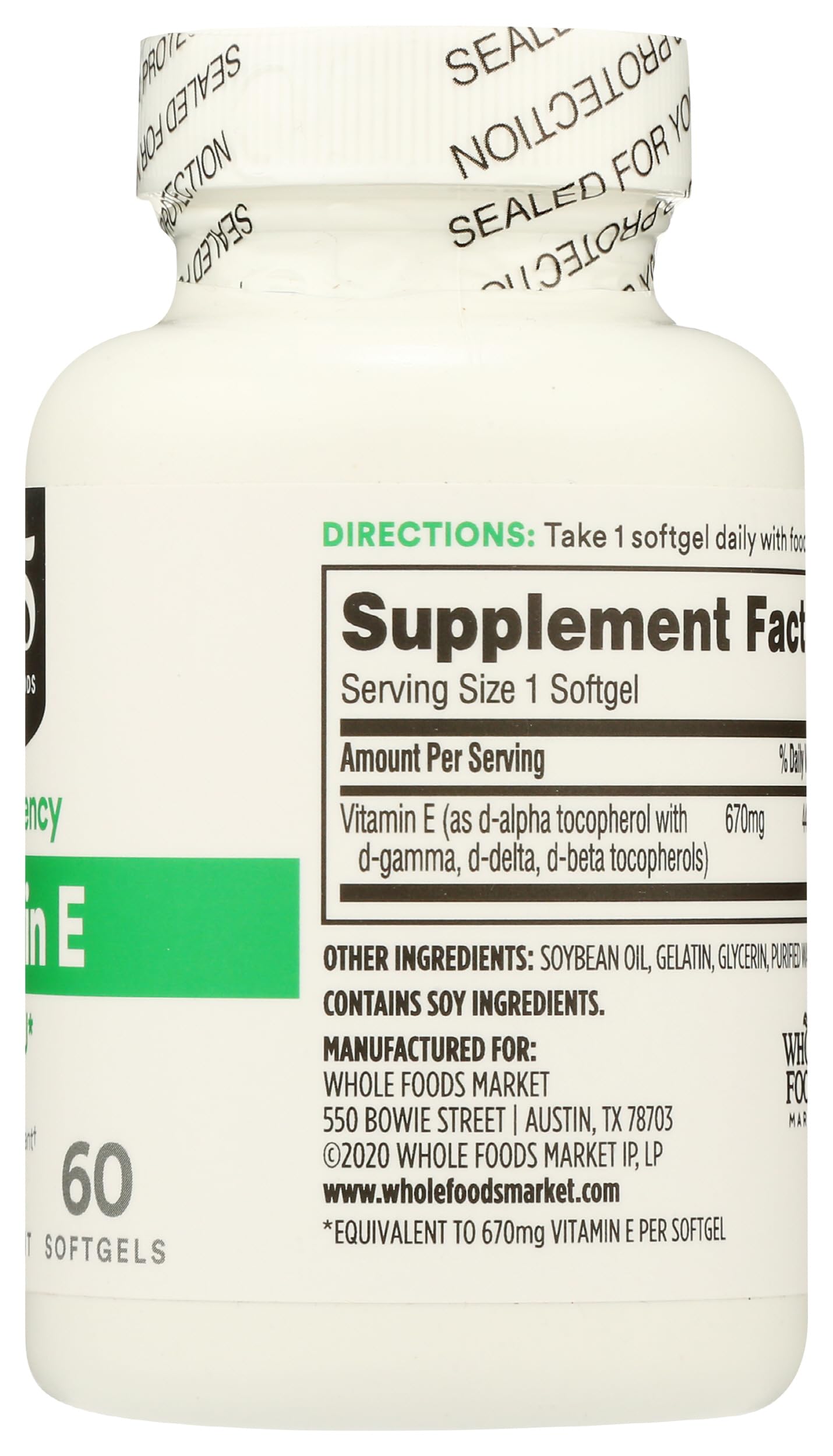 365 by Whole Foods Market, Vitamin E 1000 IU, 60 Count — Amazon image 6