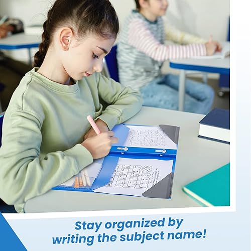 Miniatura 5 de 36 carpetas de 2 bolsillos con puntas, carpetas de plástico resistentes con bolsillos adicionales y etiqueta para escribir para la escuela, oficina,