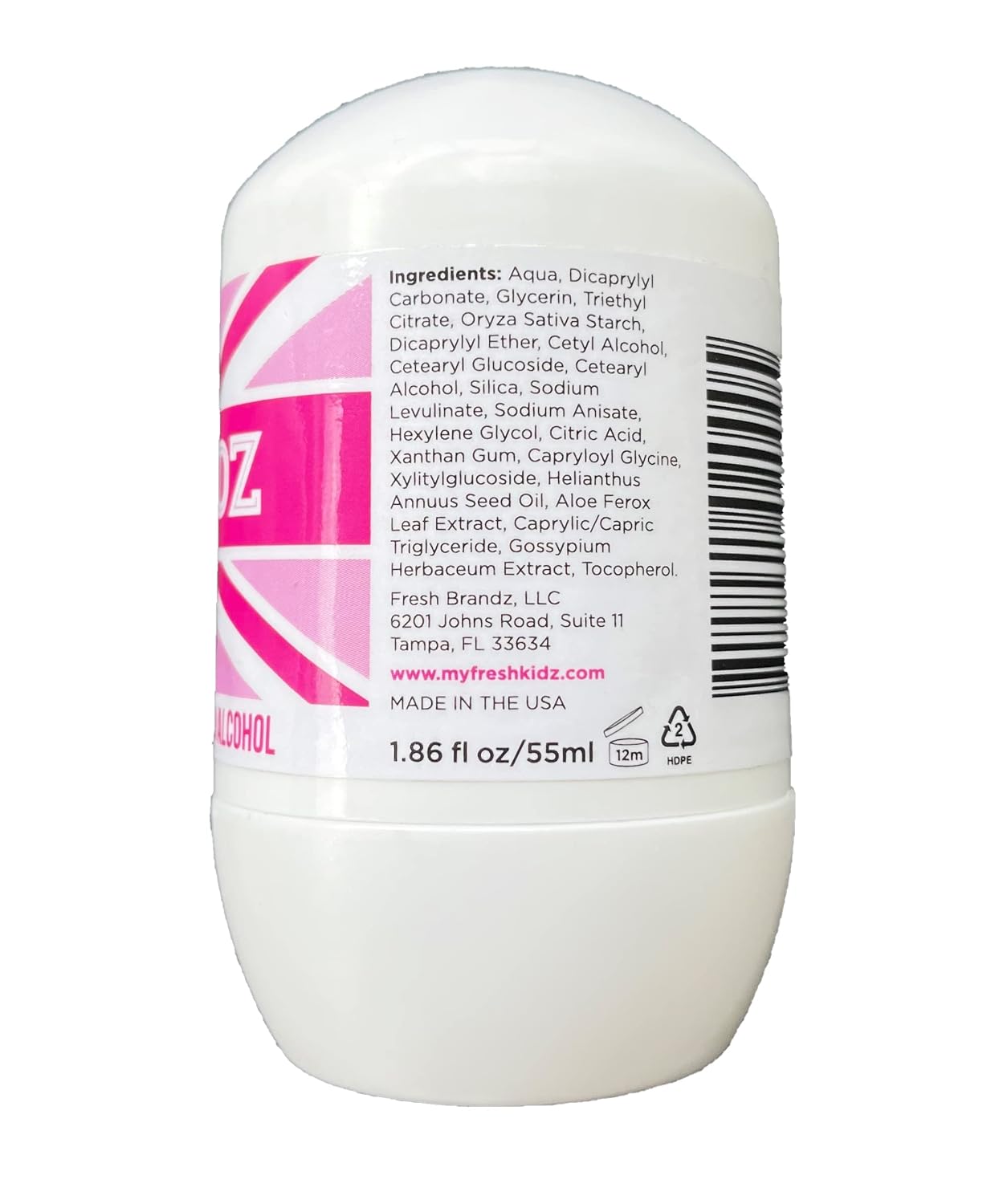 Keep it Kind Fresh Kidz Natural Roll On Deodorant 24 Hour Protection - Girls "Pink" 1.86 fl.oz